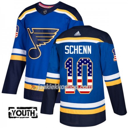Lapsille NHL St. Louis Blues Pelipaita Brayden Schenn 10 Adidas 2017-2018 Sininen USA Flag Fashion Authentic